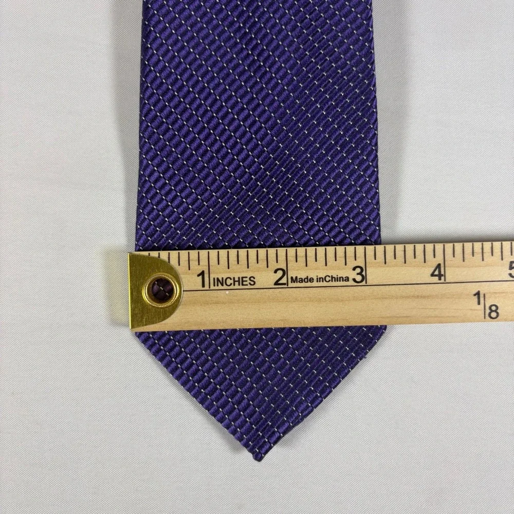 Nautica Silk‎ Tie Purple Geometric Micro Pattern Mens Necktie Preppy Corporate